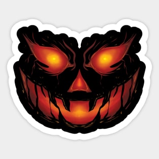 Horror Scary Pumpkin Face Halloween Sticker